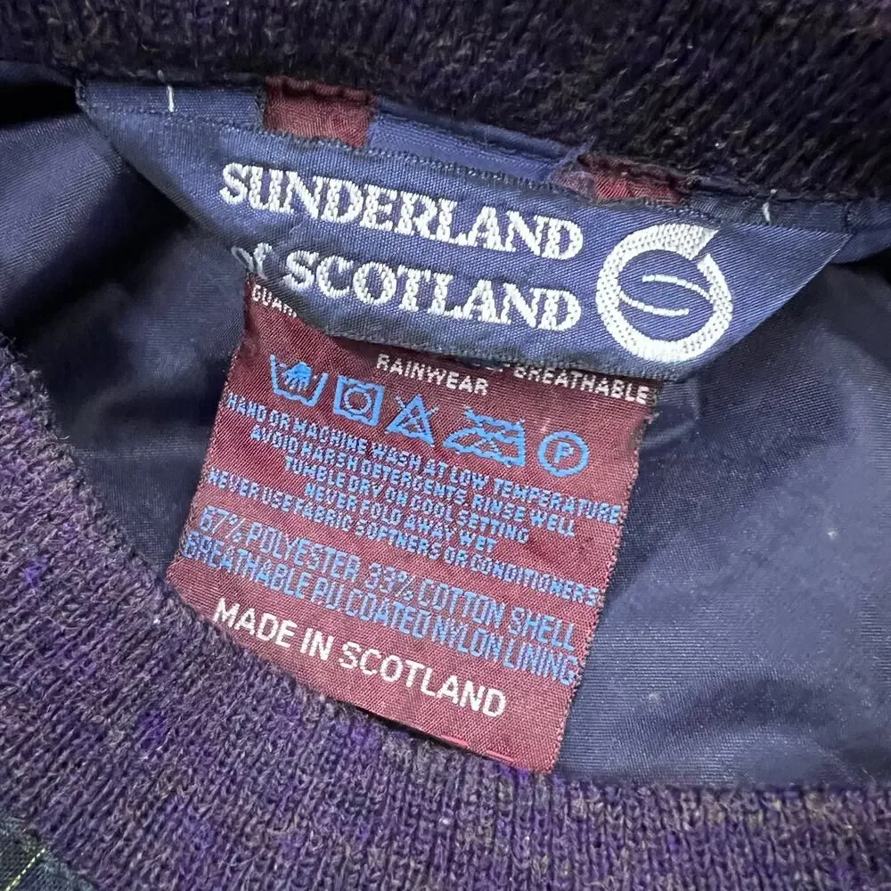 Vintage Sunderland Scotland Weatherbeater Golf Plaid Windbreaker Jacket L